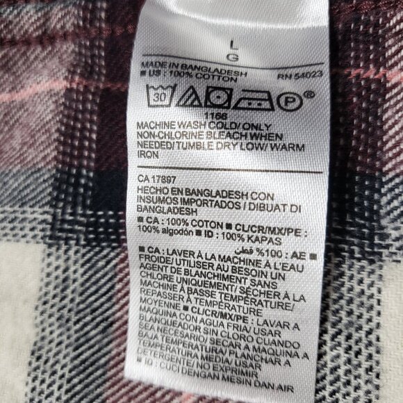 Old Navy Womens Flannel Shirt Double Brushed Large Button Up Long Sleeve Plaid - Picture 5 of 14